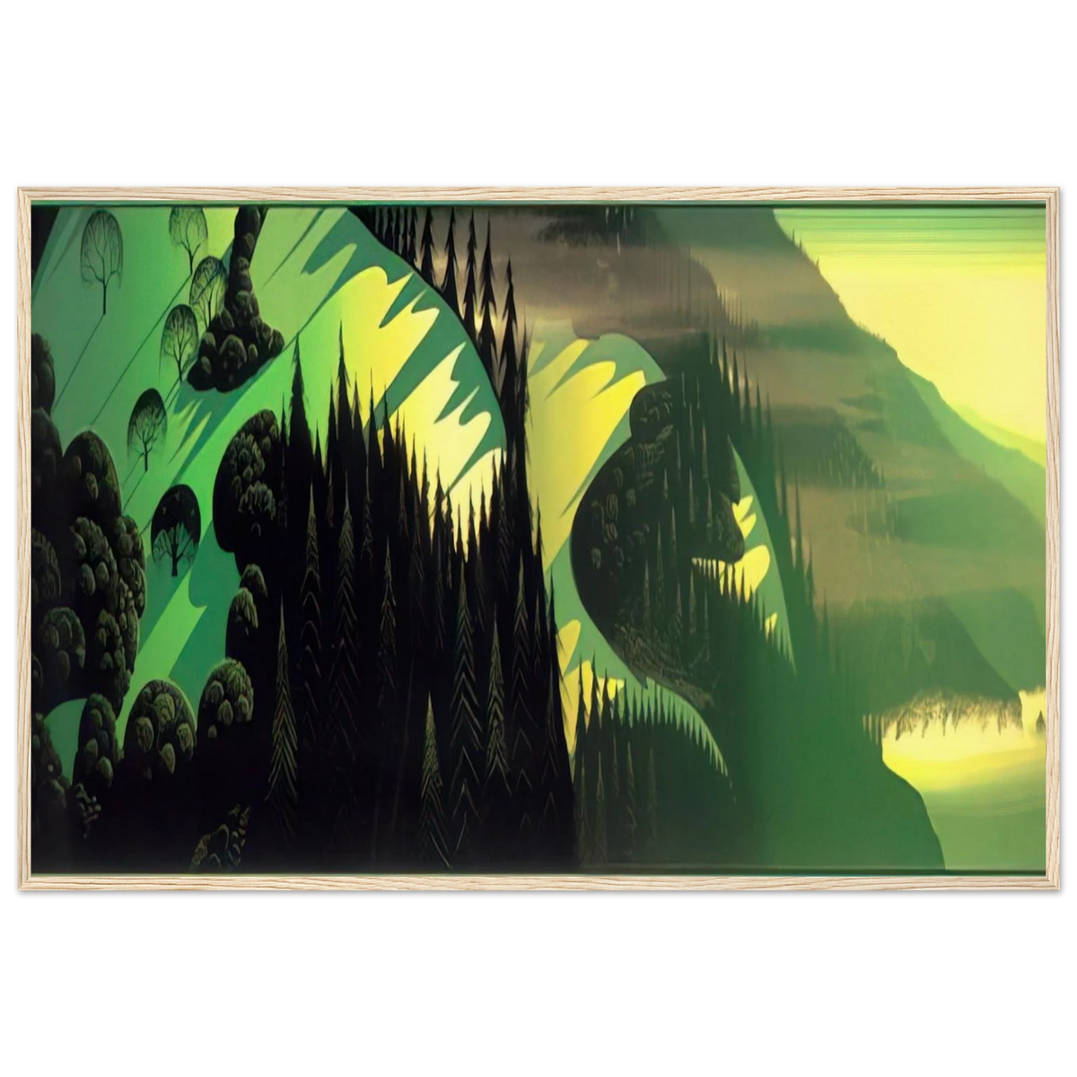 Three Pastures by the Sea Framed Poster | Eyvind Earle Framed Prints Wall Art | Eyvind Earle Prints