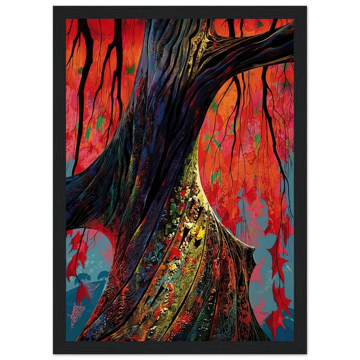 Fire red and gold Framed Poster | Eyvind Earle Framed Prints Wall Art | Eyvind Earle Prints