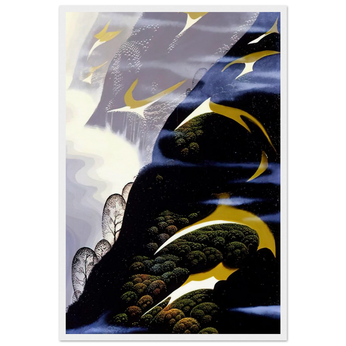 Copy of Sea mist and Pastures Framed Poster | Eyvind Earle Framed Prints Wall Art | Eyvind Earle Prints