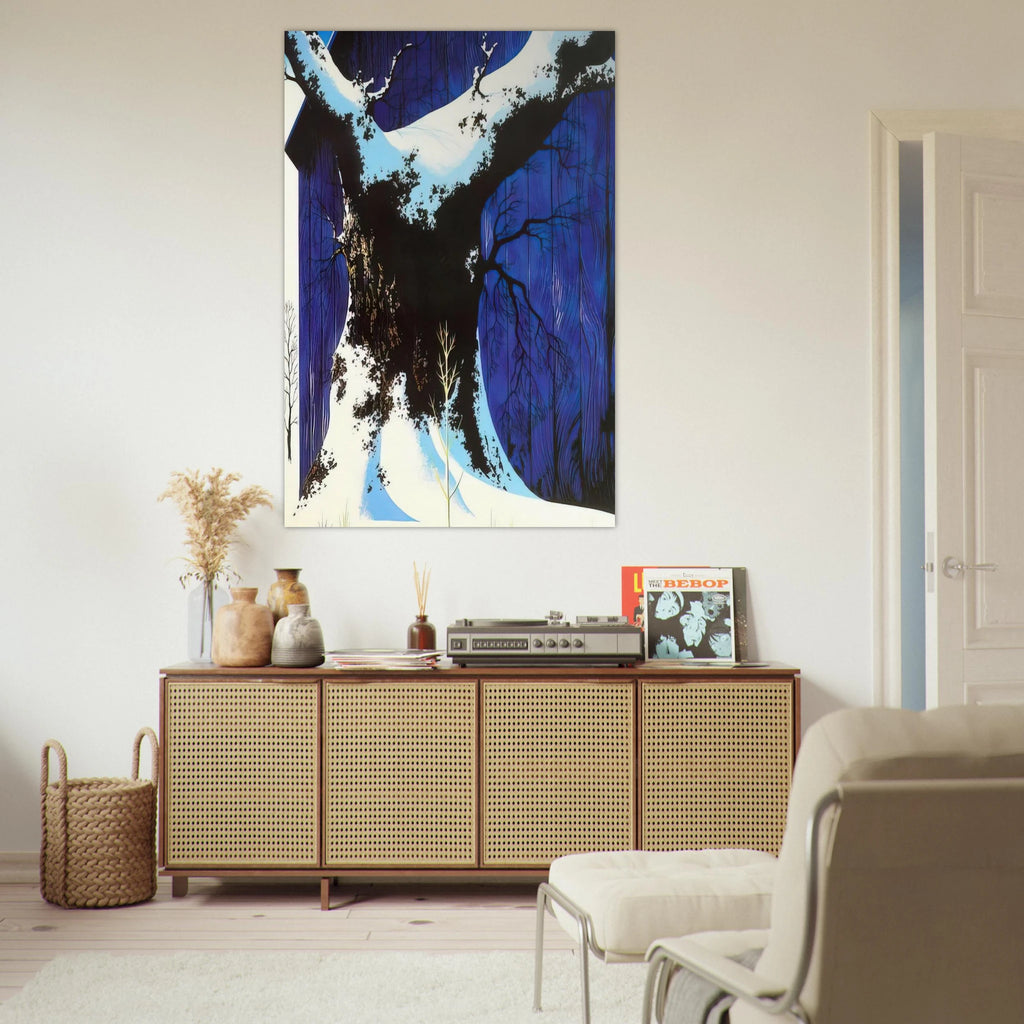Blue Barn and Snow Poster | Eyvind Earle Poster | Eyvind Earle Prints
