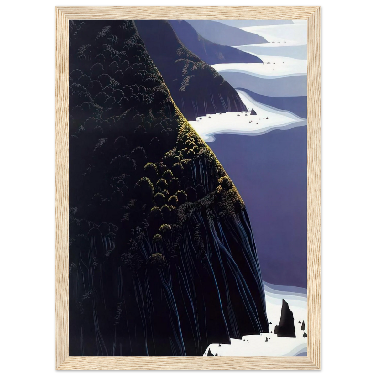 Gray Big Sur Framed Poster | Eyvind Earle Framed Prints Wall Art | Eyvind Earle Prints