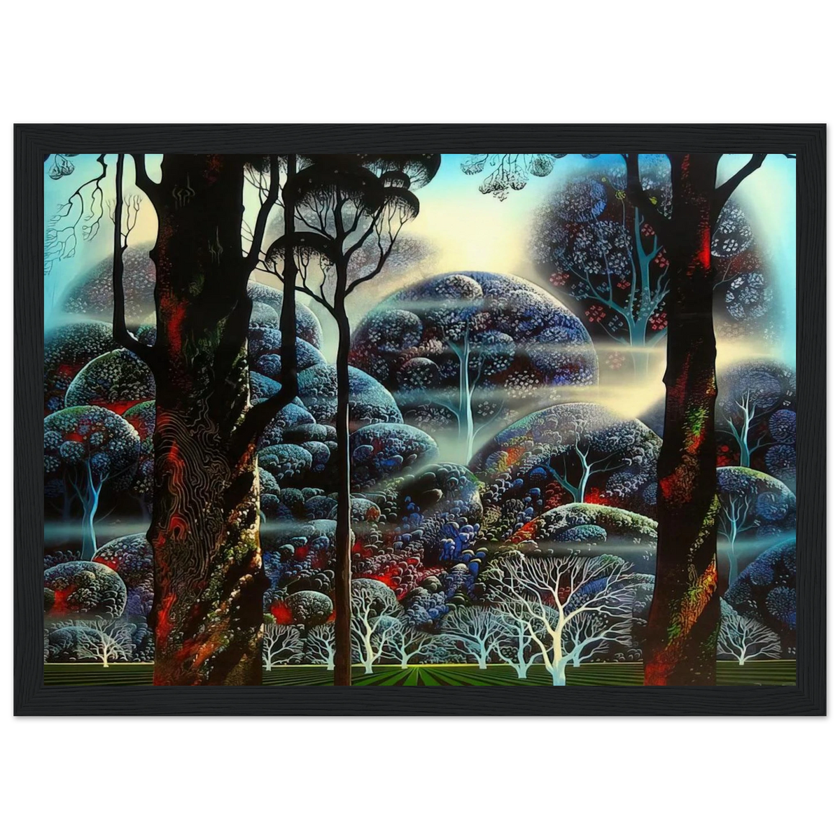 Mist in the Dark Woods Framed Poster | Eyvind Earle Framed Prints Wall Art | Eyvind Earle Prints