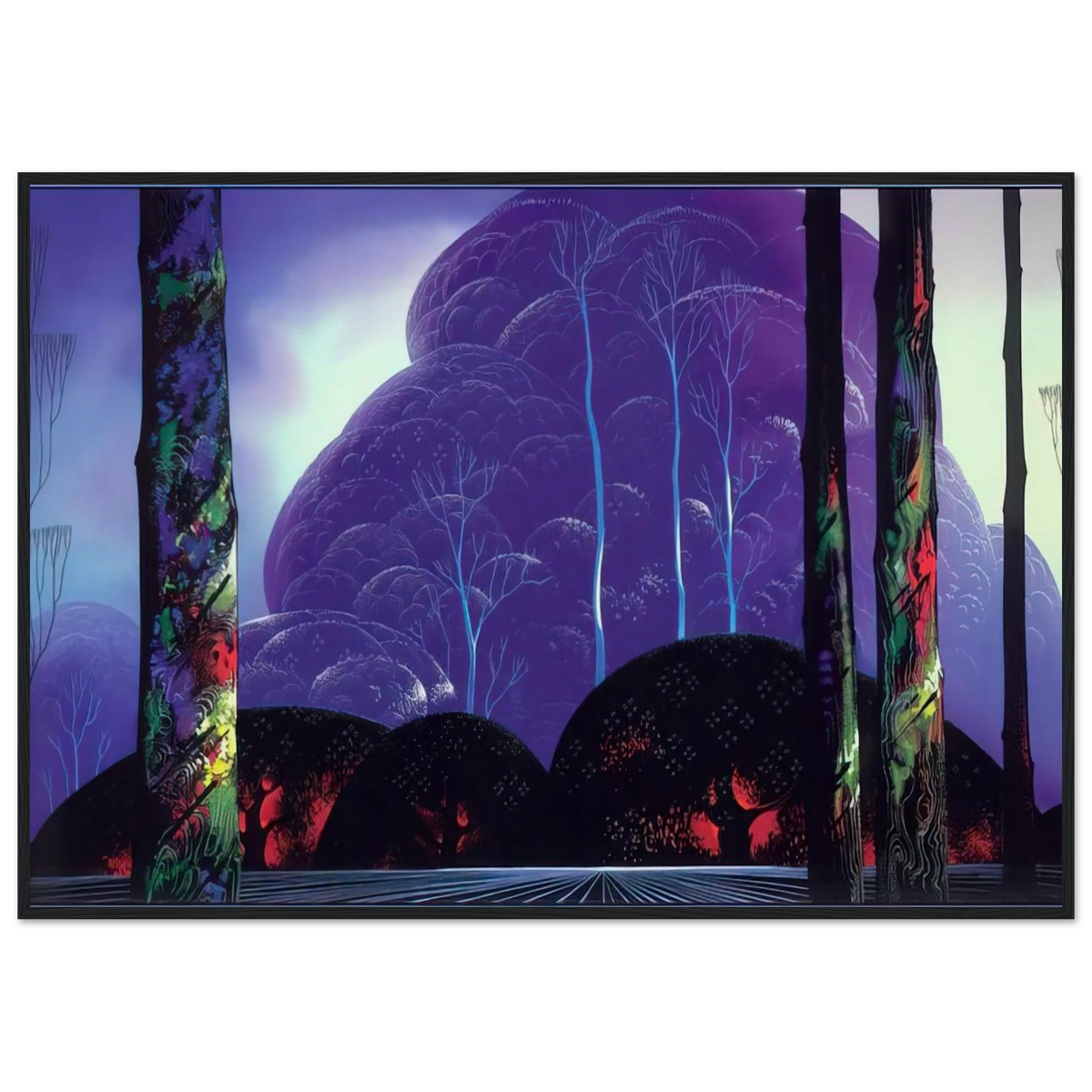 Purple Sunset Framed Poster | Eyvind Earle Framed Prints Wall Art | Eyvind Earle Prints