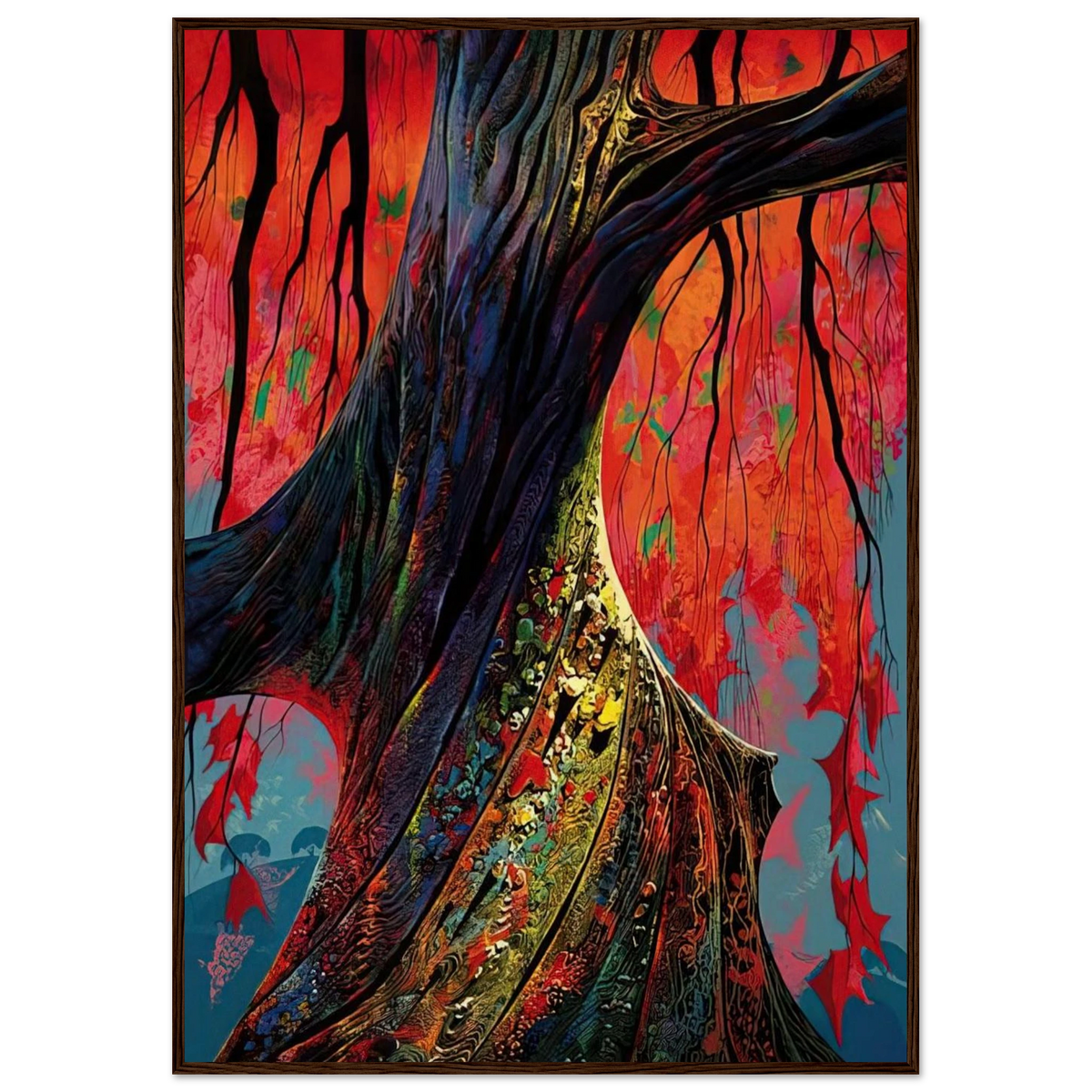 Fire red and gold Framed Poster | Eyvind Earle Framed Prints Wall Art | Eyvind Earle Prints