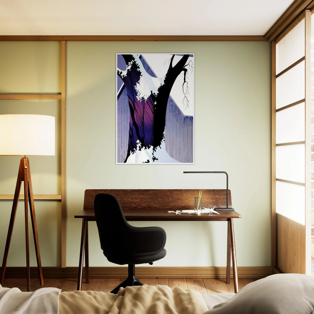 Violet Tree and Barn Framed Poster | Eyvind Earle Framed Prints Wall Art | Eyvind Earle Prints