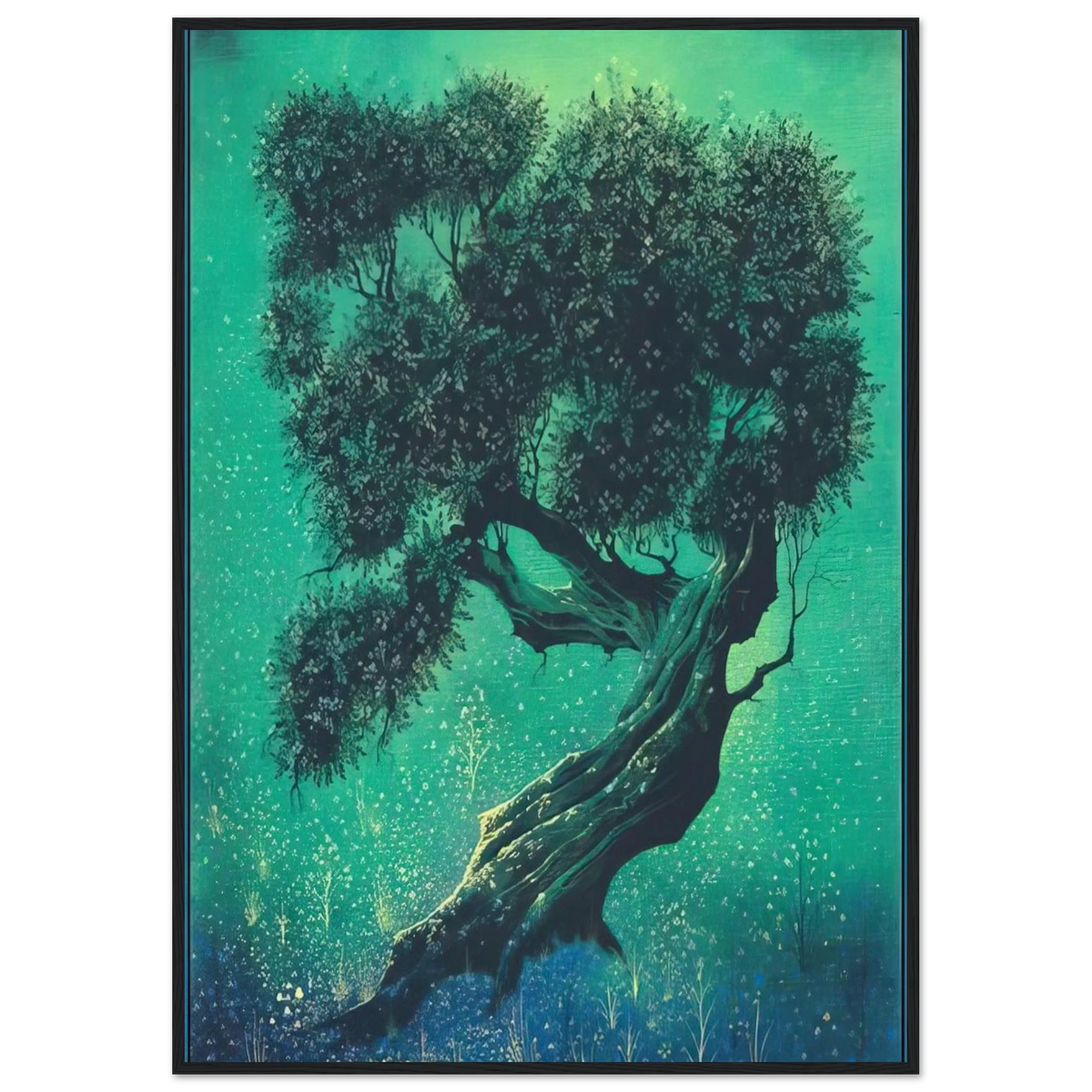 Solitary Bonsai Framed Poster | Eyvind Earle Framed Prints Wall Art | Eyvind Earle Prints