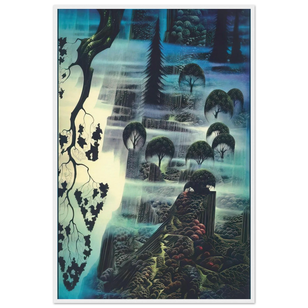 Surf Wind and Fog Framed Poster | Eyvind Earle Framed Prints Wall Art | Eyvind Earle Prints