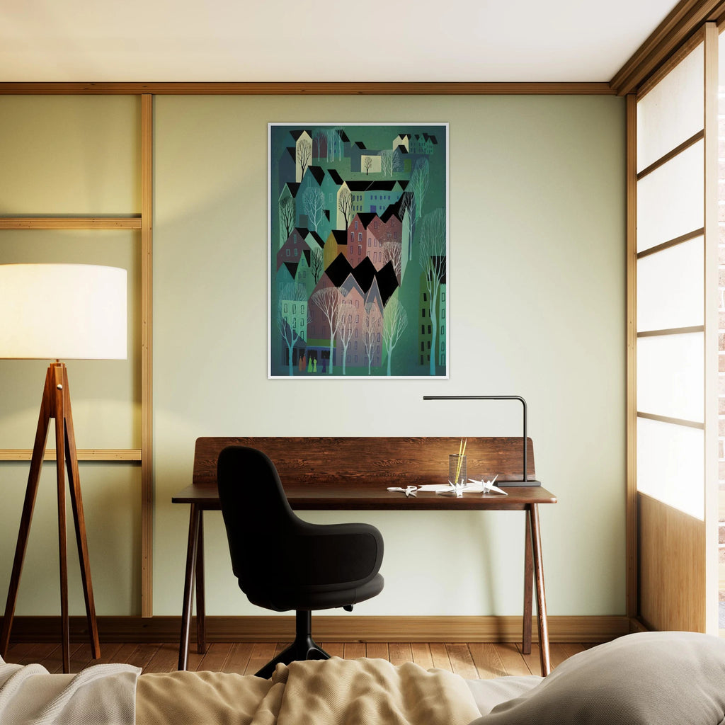 Village Framed Poster | Eyvind Earle Framed Prints Wall Art | Eyvind Earle Prints