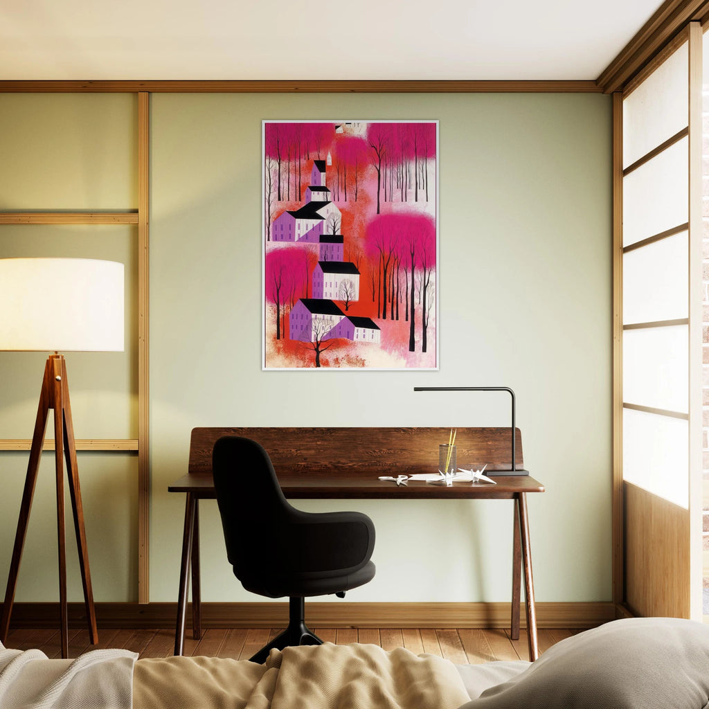 Autumn Sunset Framed Poster | Eyvind Earle Framed Prints Wall Art | Eyvind Earle Prints