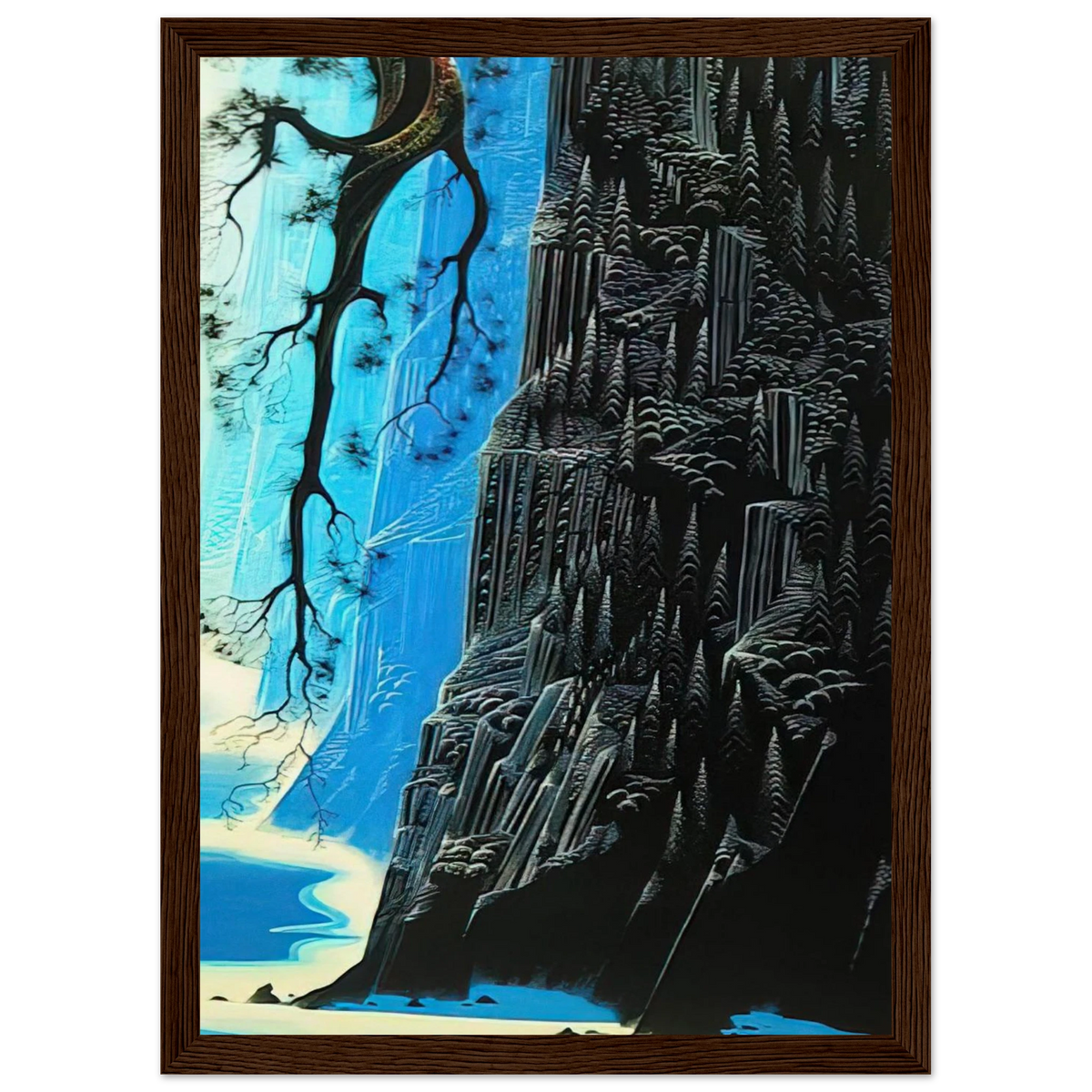 Cliffs Ascending Framed Poster | Eyvind Earle Framed Prints Wall Art | Eyvind Earle Prints