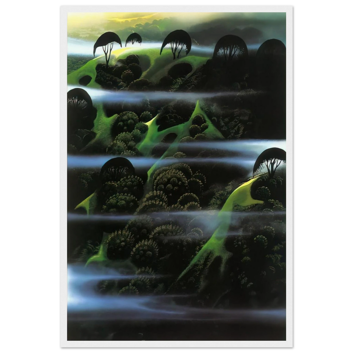 Early Morning Fog Framed Poster | Eyvind Earle Framed Prints Wall Art | Eyvind Earle Prints