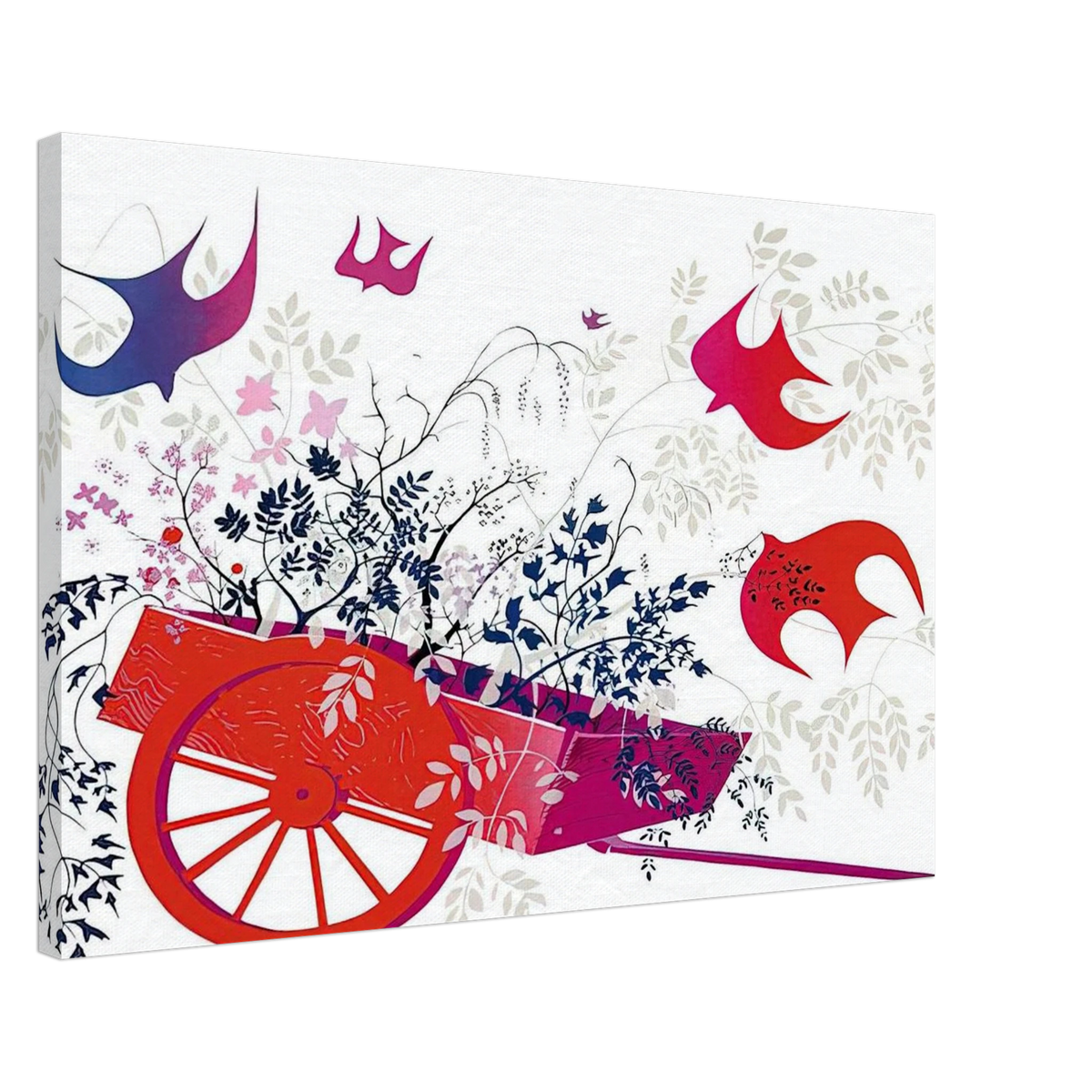 Red Wagon & Foliage Canvas | Eyvind Earle Canvas | Eyvind Earle Prints