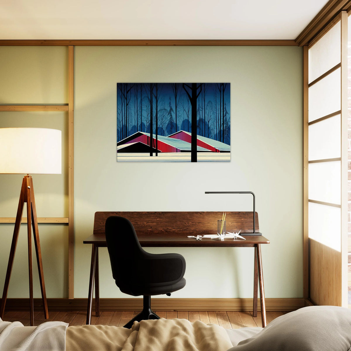 Winter Barns Canvas | Eyvind Earle Canvas | Eyvind Earle Prints