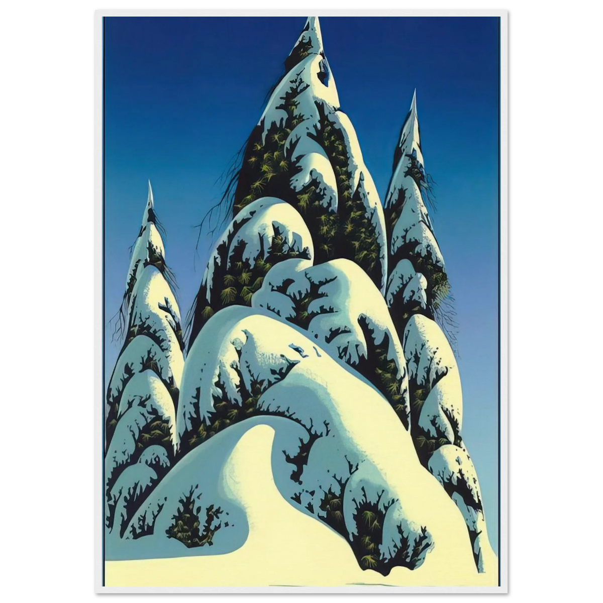 New Fallen Snow Framed Poster | Eyvind Earle Framed Prints Wall Art | Eyvind Earle Prints