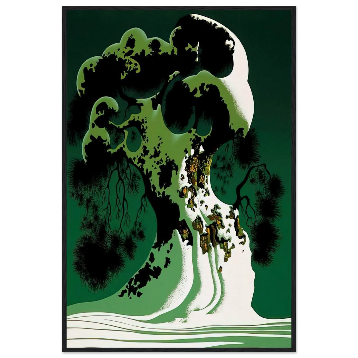 Snow Covered Bonsai Framed Poster | Eyvind Earle Framed Prints Wall Art | Eyvind Earle Prints