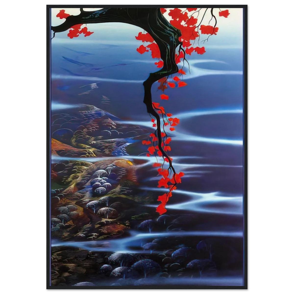 Red Leaves Framed Poster | Eyvind Earle Framed Prints Wall Art | Eyvind Earle Prints