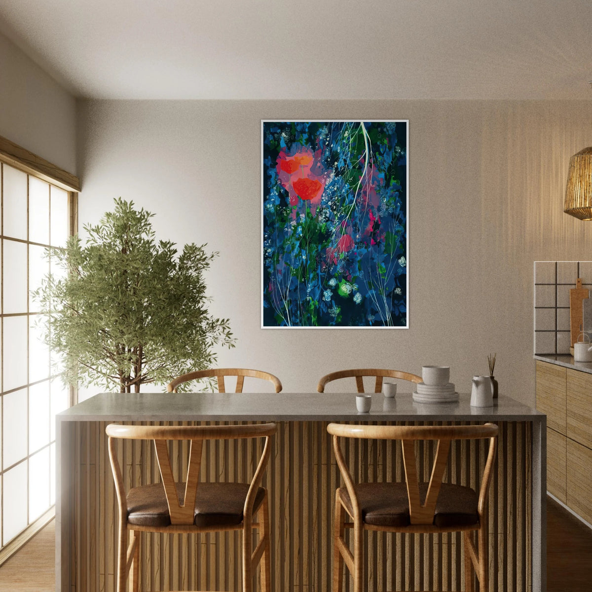 Poppies Framed Poster | Eyvind Earle Framed Prints Wall Art | Eyvind Earle Prints