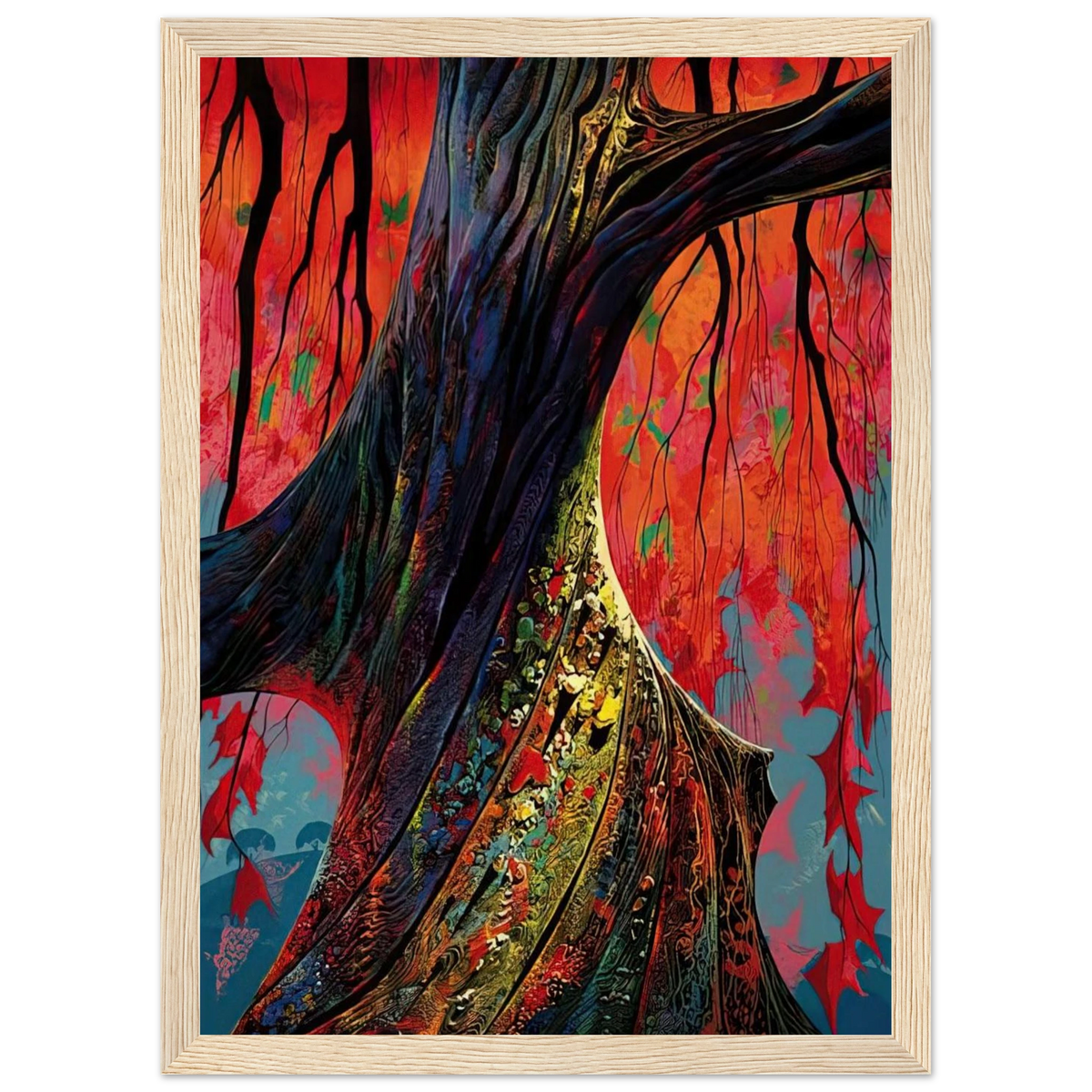 Fire red and gold Framed Poster | Eyvind Earle Framed Prints Wall Art | Eyvind Earle Prints