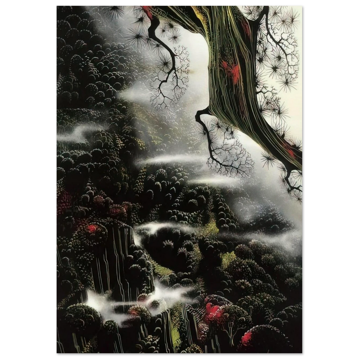 Wisps of Fog and Branch Poster | Eyvind Earle Poster | Eyvind Earle Prints