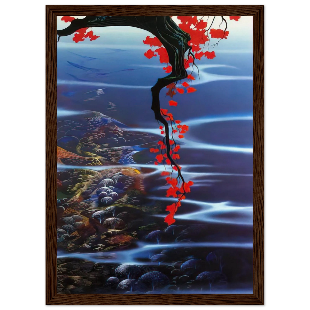 Red Leaves Framed Poster | Eyvind Earle Framed Prints Wall Art | Eyvind Earle Prints