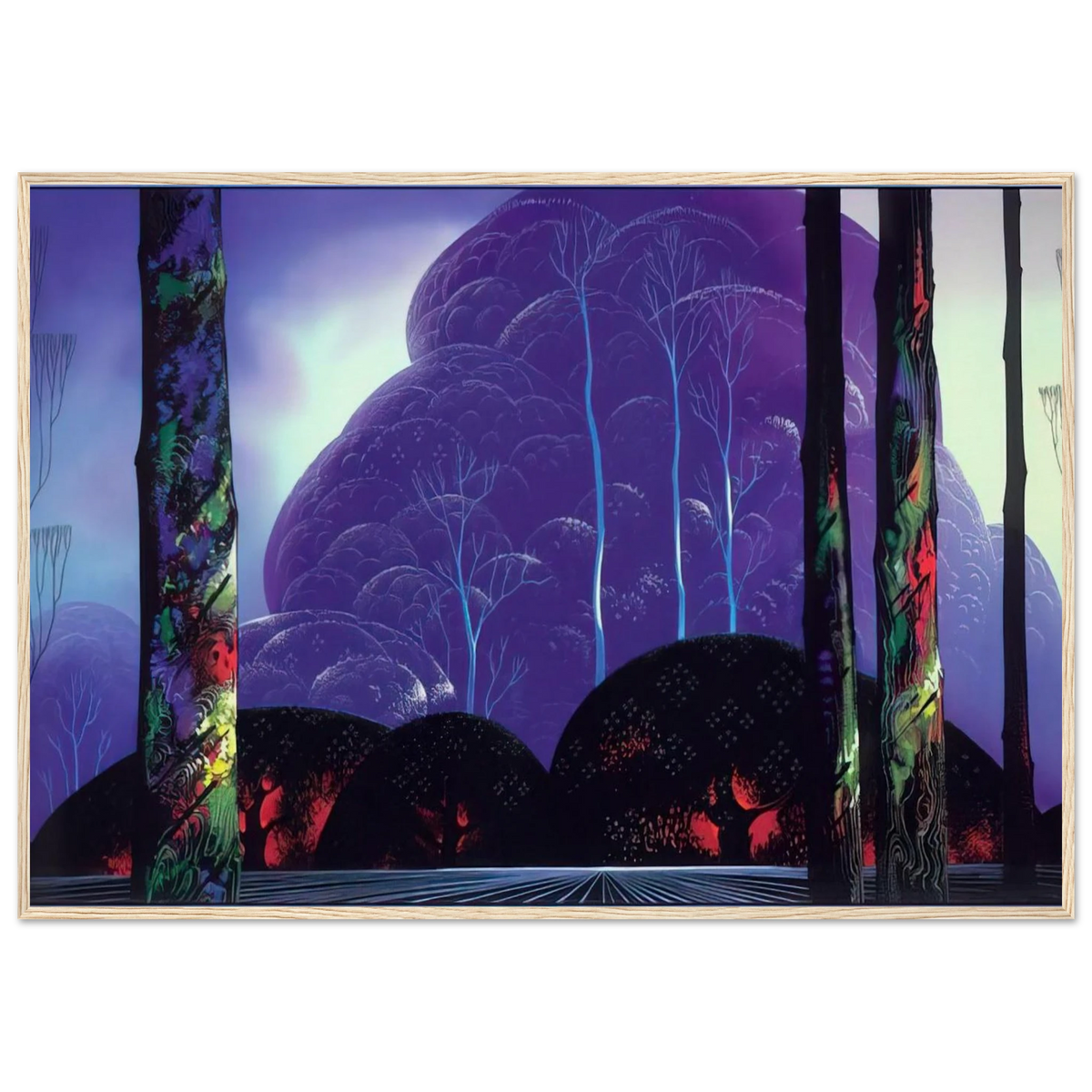 Purple Sunset Framed Poster | Eyvind Earle Framed Prints Wall Art | Eyvind Earle Prints