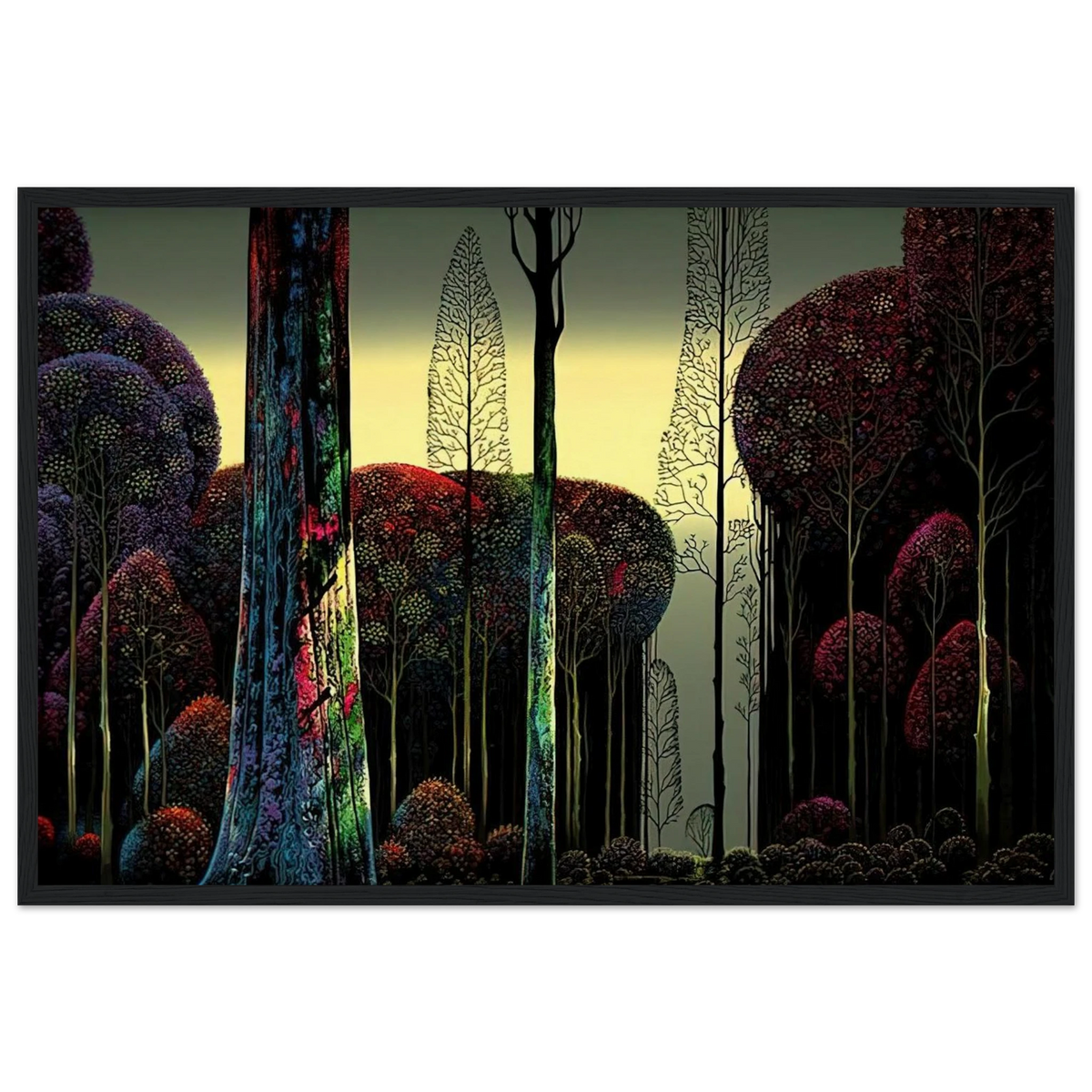 Gothic Forest Framed Poster | Eyvind Earle Framed Prints Wall Art | Eyvind Earle Prints