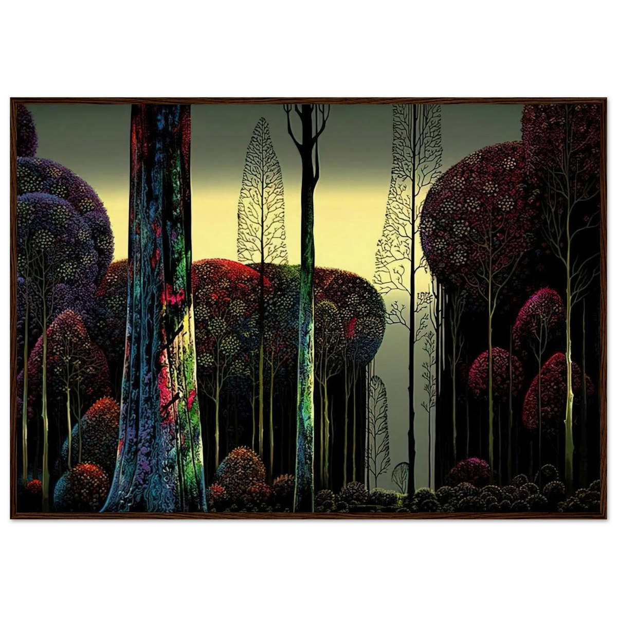 Gothic Forest Framed Poster | Eyvind Earle Framed Prints Wall Art | Eyvind Earle Prints