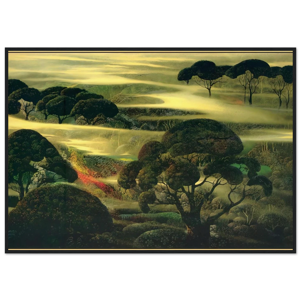 Forest in Fog Framed Poster | Eyvind Earle Framed Prints Wall Art | Eyvind Earle Prints