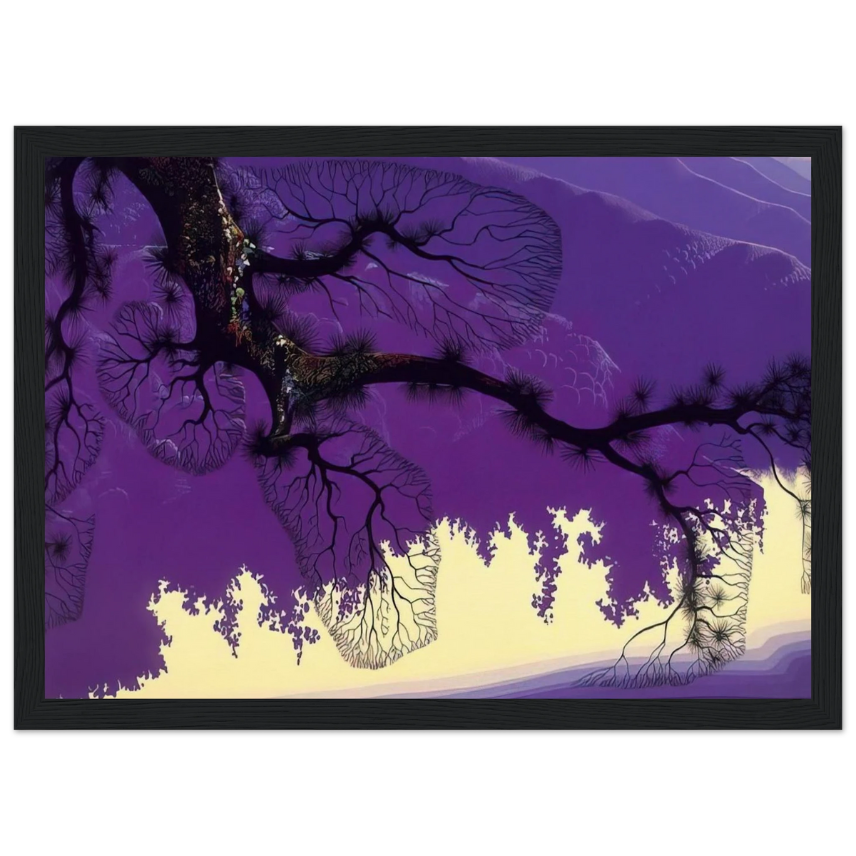 Purple Coastline Framed Poster | Eyvind Earle Framed Prints Wall Art | Eyvind Earle Prints