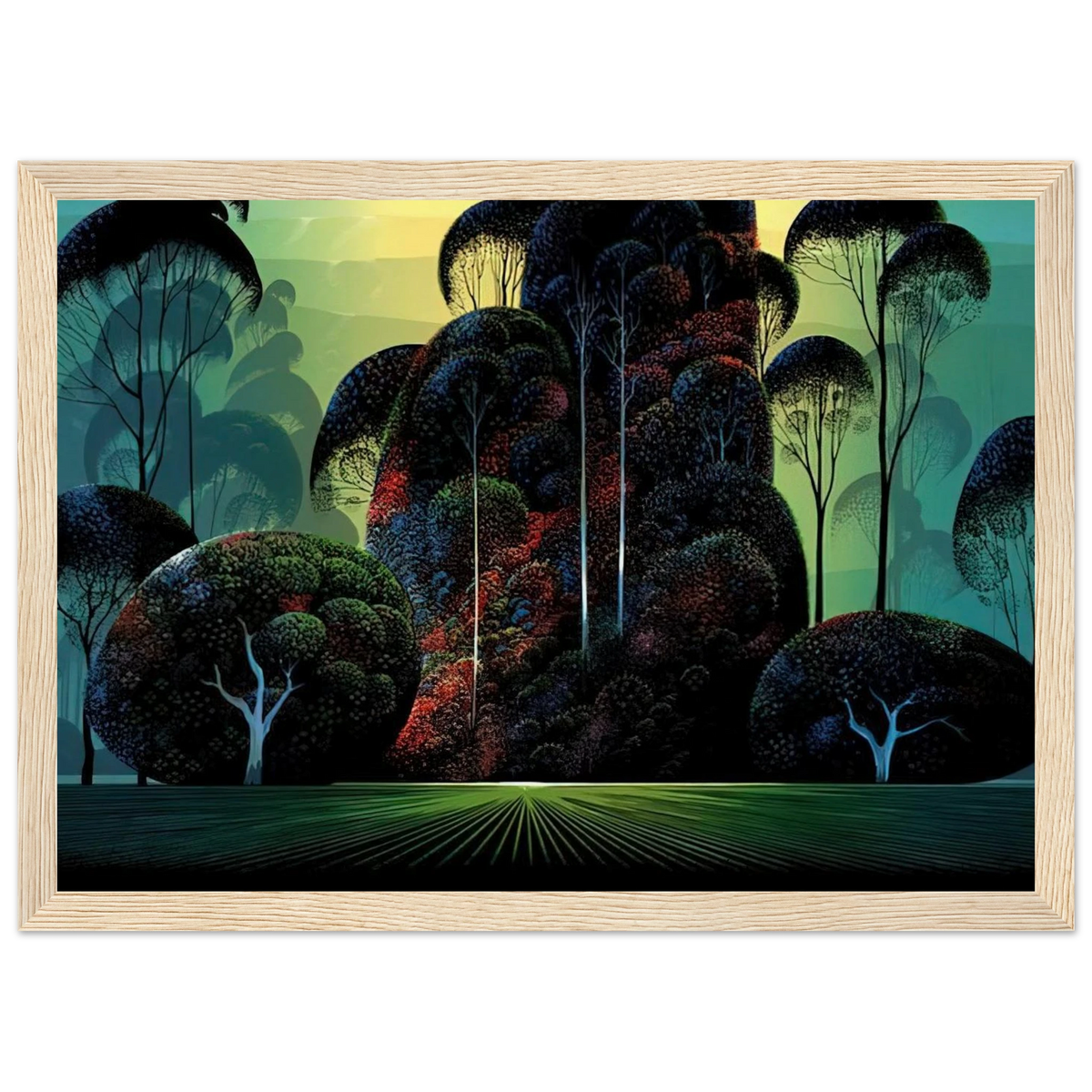 Mendacino Framed Poster | Eyvind Earle Framed Prints Wall Art | Eyvind Earle Prints
