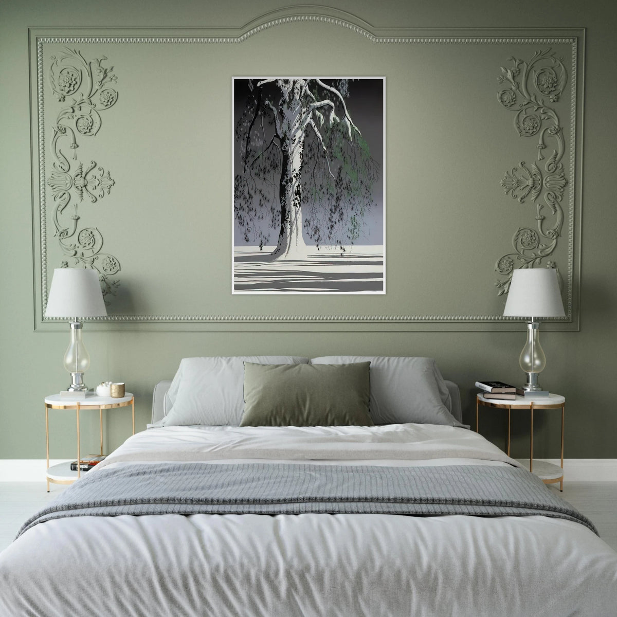 Fir Tree In Snow Framed Poster | Eyvind Earle Framed Prints Wall Art | Eyvind Earle Prints