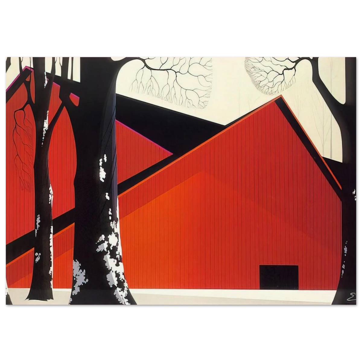 The Great Red Barn Poster | Eyvind Earle Poster | Eyvind Earle Prints