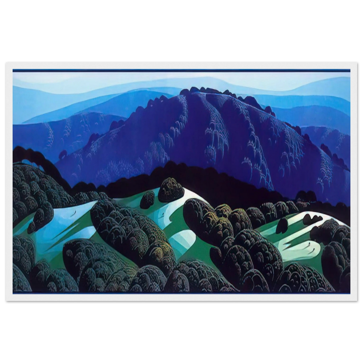 Three Fields and a Mountain Framed Poster | Eyvind Earle Framed Prints Wall Art | Eyvind Earle Prints