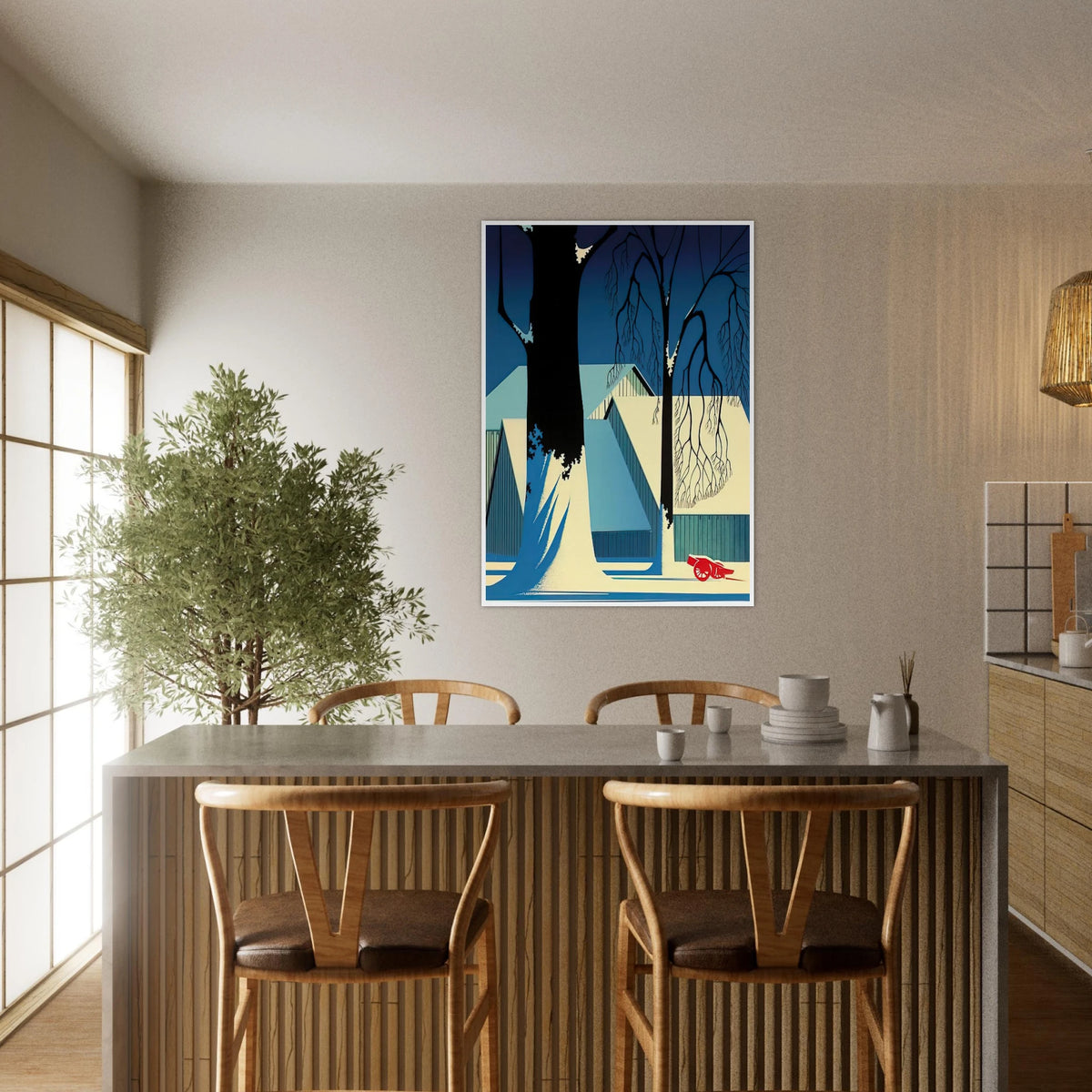 Turquoise Framed Poster | Eyvind Earle Framed Prints Wall Art | Eyvind Earle Prints