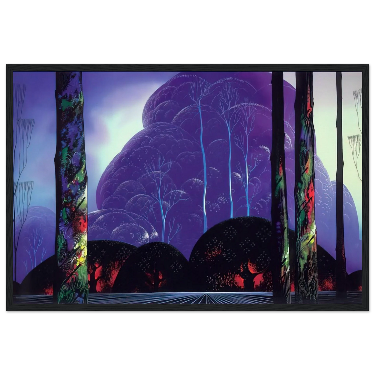 Purple Sunset Framed Poster | Eyvind Earle Framed Prints Wall Art | Eyvind Earle Prints