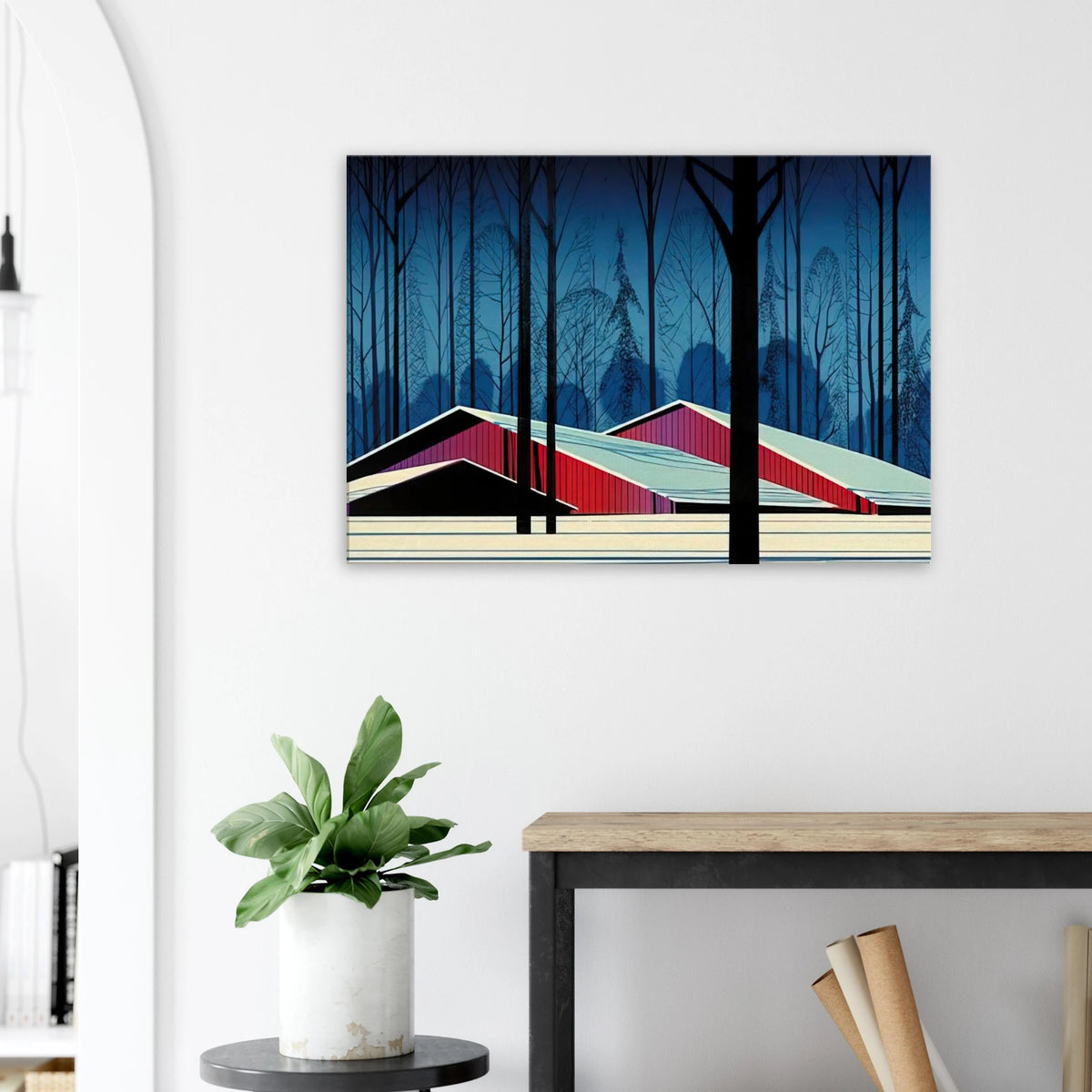 Winter Barns Canvas | Eyvind Earle Canvas | Eyvind Earle Prints