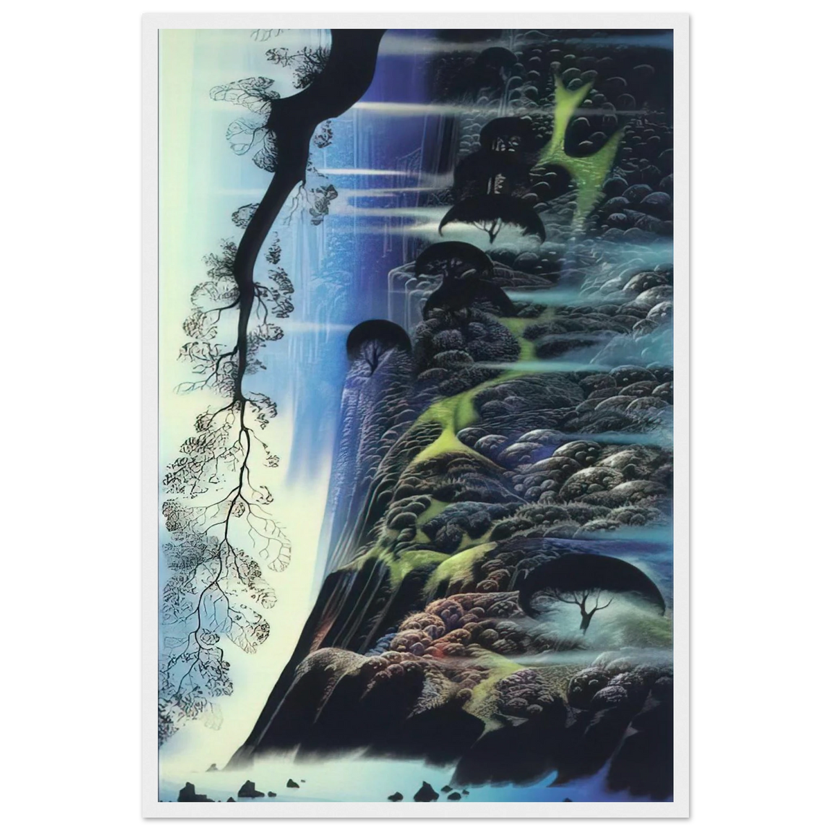 Steep Coast Line Framed Poster | Eyvind Earle Framed Prints Wall Art | Eyvind Earle Prints
