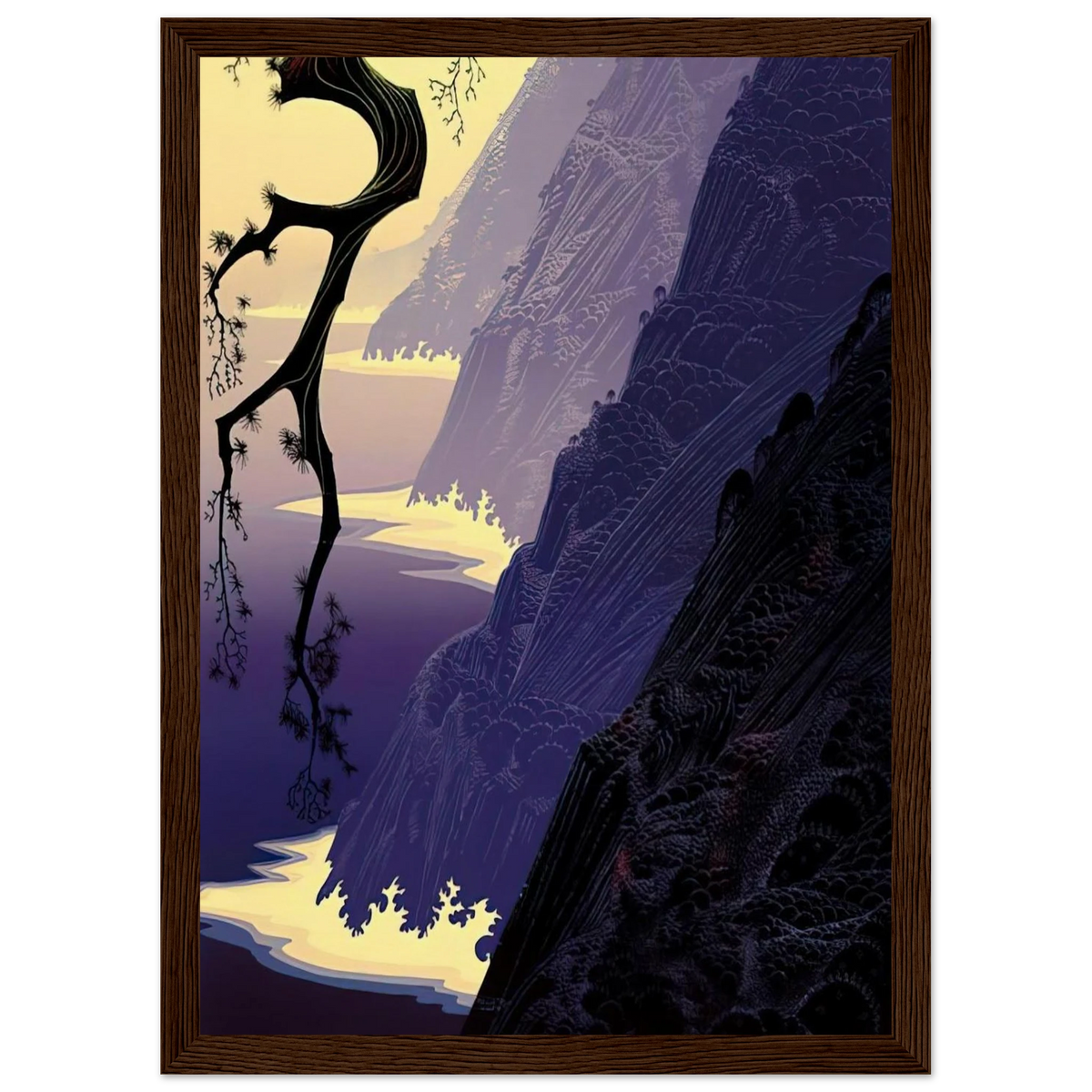 Purple Mist Framed Poster | Eyvind Earle Framed Prints Wall Art | Eyvind Earle Prints