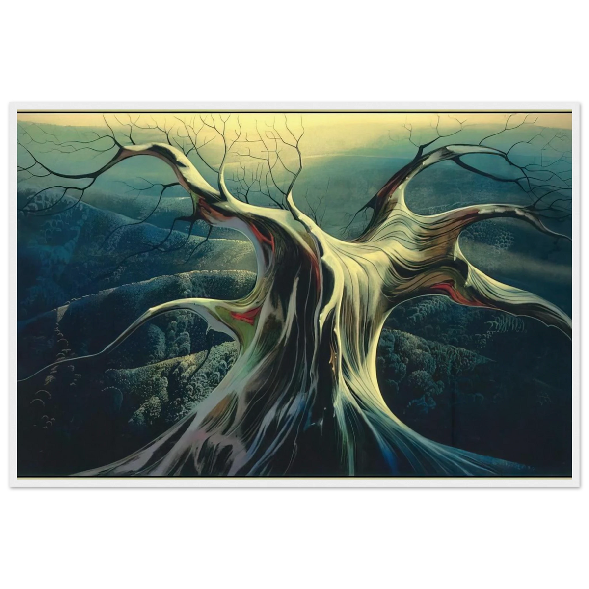 Moonlit Tree Trunk Framed Poster | Eyvind Earle Framed Prints Wall Art | Eyvind Earle Prints