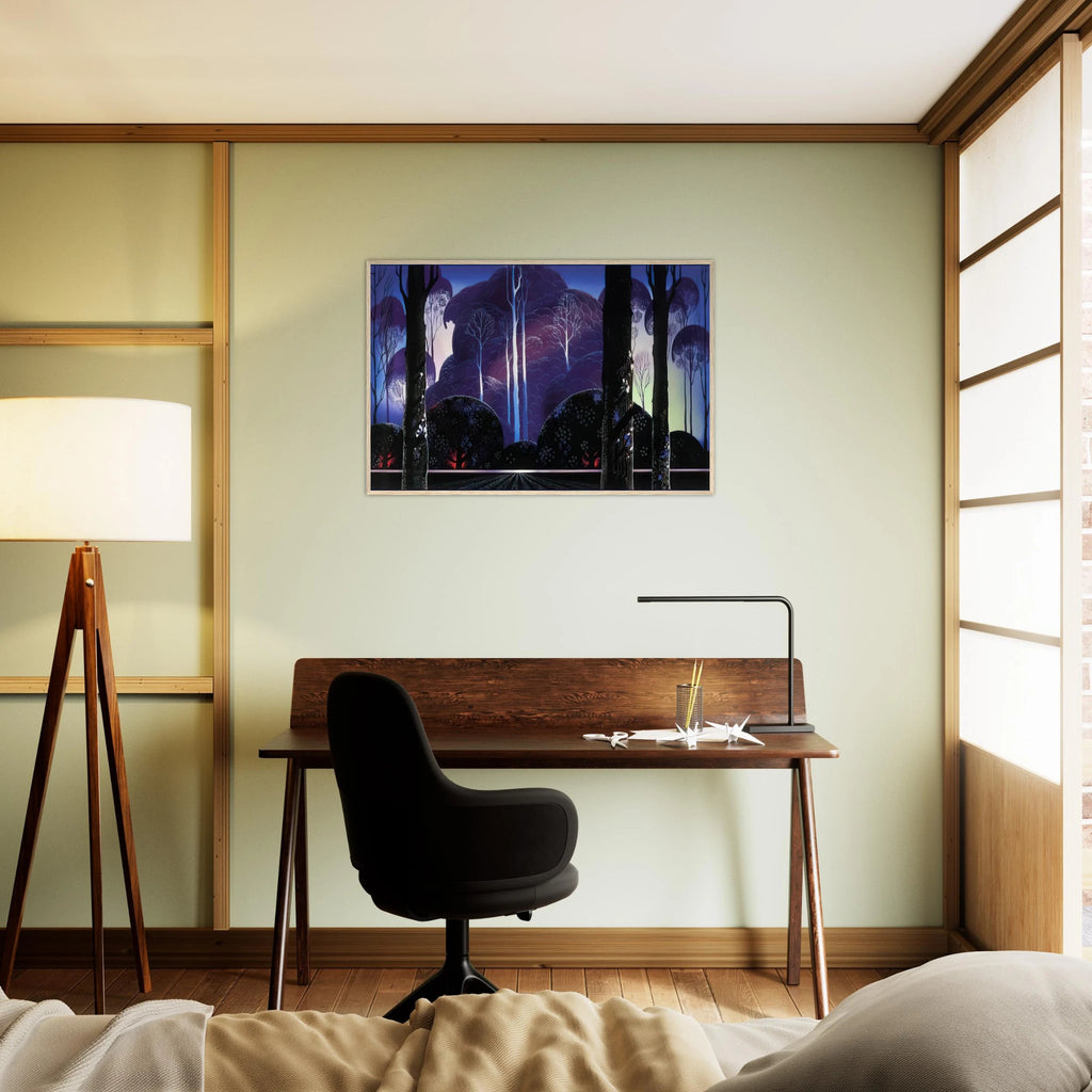 Purple Sunrise Framed Poster | Eyvind Earle Framed Prints Wall Art | Eyvind Earle Prints