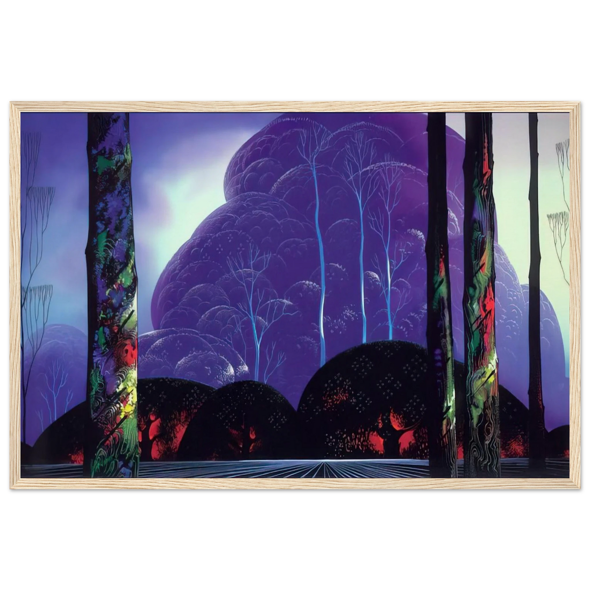 Purple Sunset Framed Poster | Eyvind Earle Framed Prints Wall Art | Eyvind Earle Prints