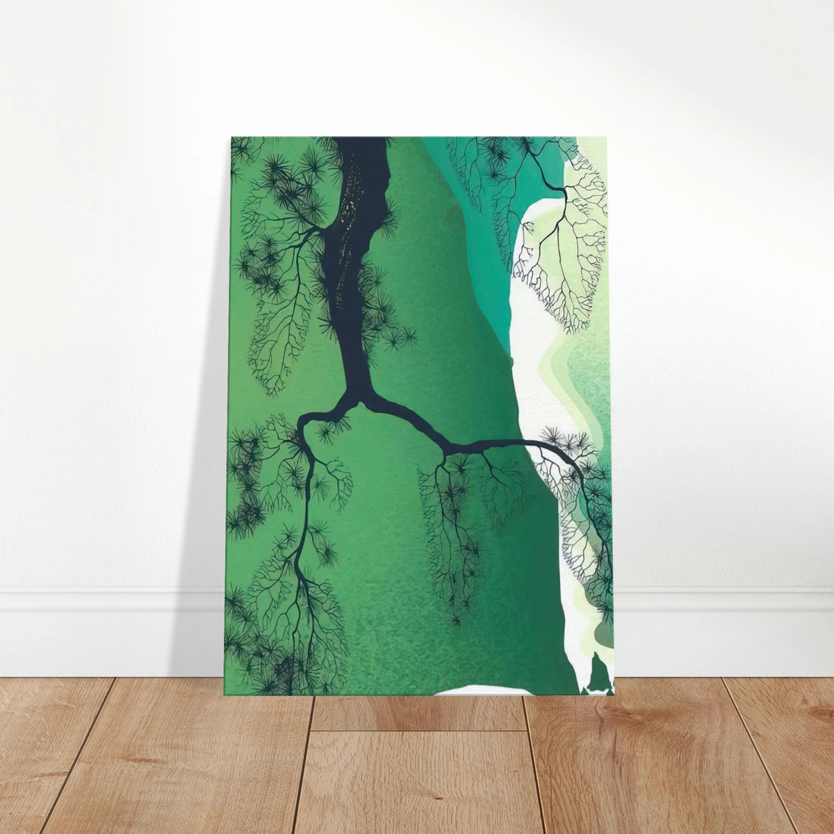 Sea Cliffs and Pine Branch Canvas | Eyvind Earle Canvas | Eyvind Earle Prints