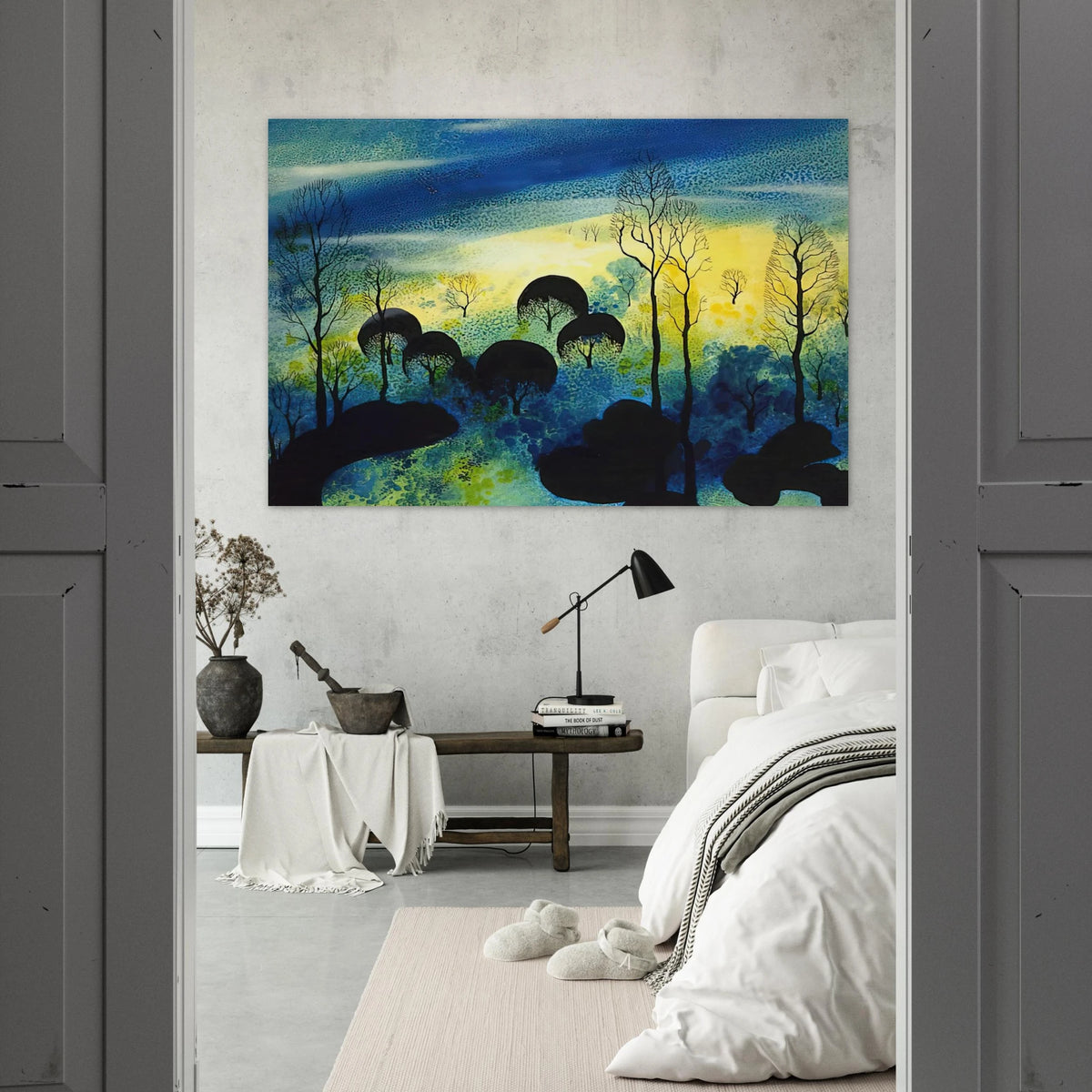 Pastures Through the Fog Poster | Eyvind Earle Poster | Eyvind Earle Prints