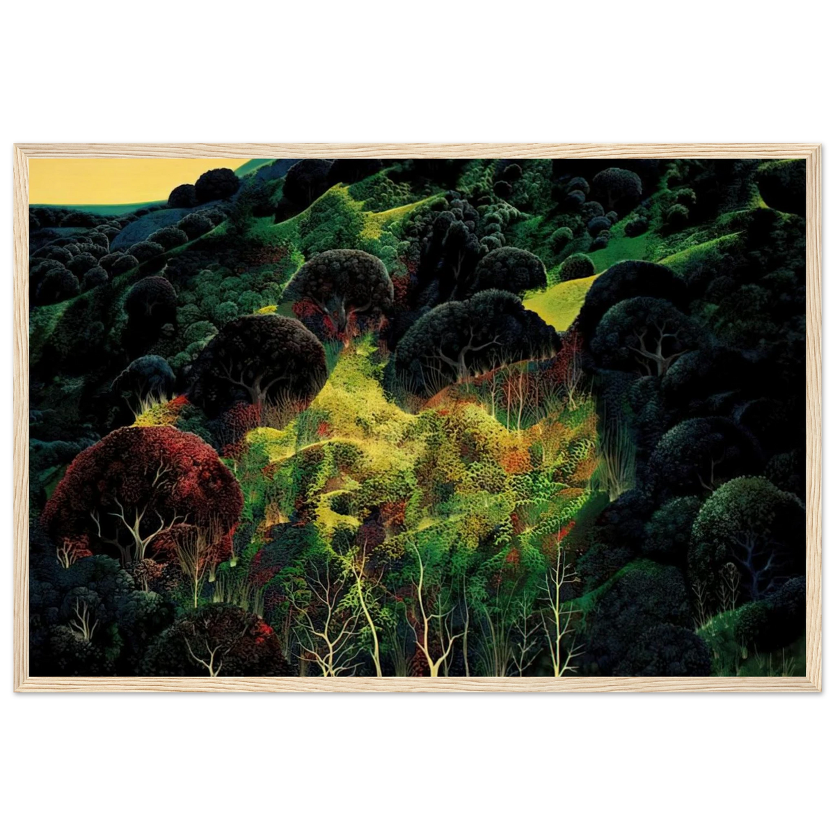 Autumn Fields Framed Poster | Eyvind Earle Framed Prints Wall Art | Eyvind Earle Prints