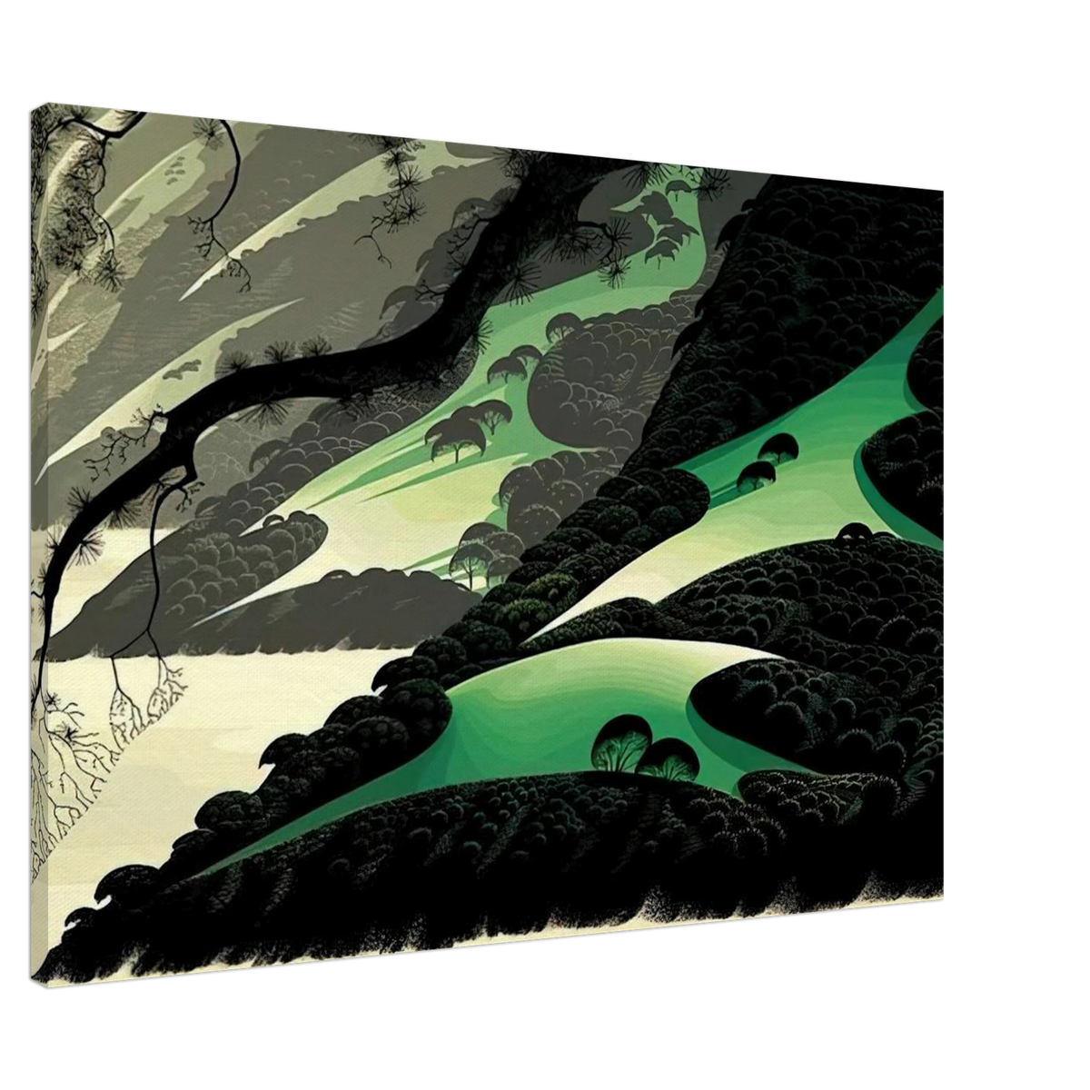 Green Big Sur Canvas | Eyvind Earle Canvas | Eyvind Earle Prints