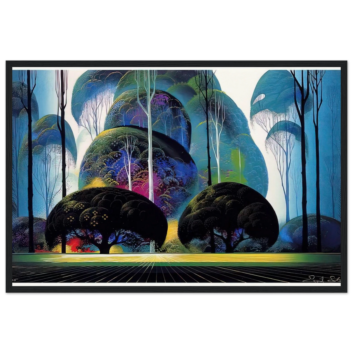 Green Forest Framed Poster | Eyvind Earle Framed Prints Wall Art | Eyvind Earle Prints