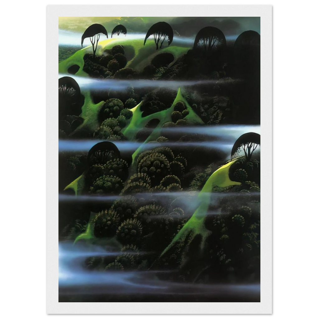 Early Morning Fog Framed Poster | Eyvind Earle Framed Prints Wall Art | Eyvind Earle Prints