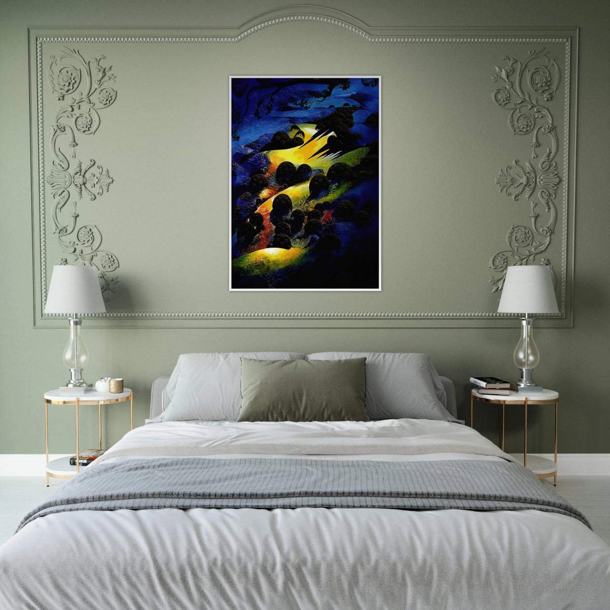 Sunset Flame Framed Poster | Eyvind Earle Framed Prints Wall Art | Eyvind Earle Prints