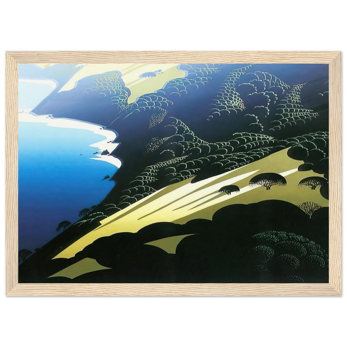 Seaside Pastures Framed Poster | Eyvind Earle Framed Prints Wall Art | Eyvind Earle Prints