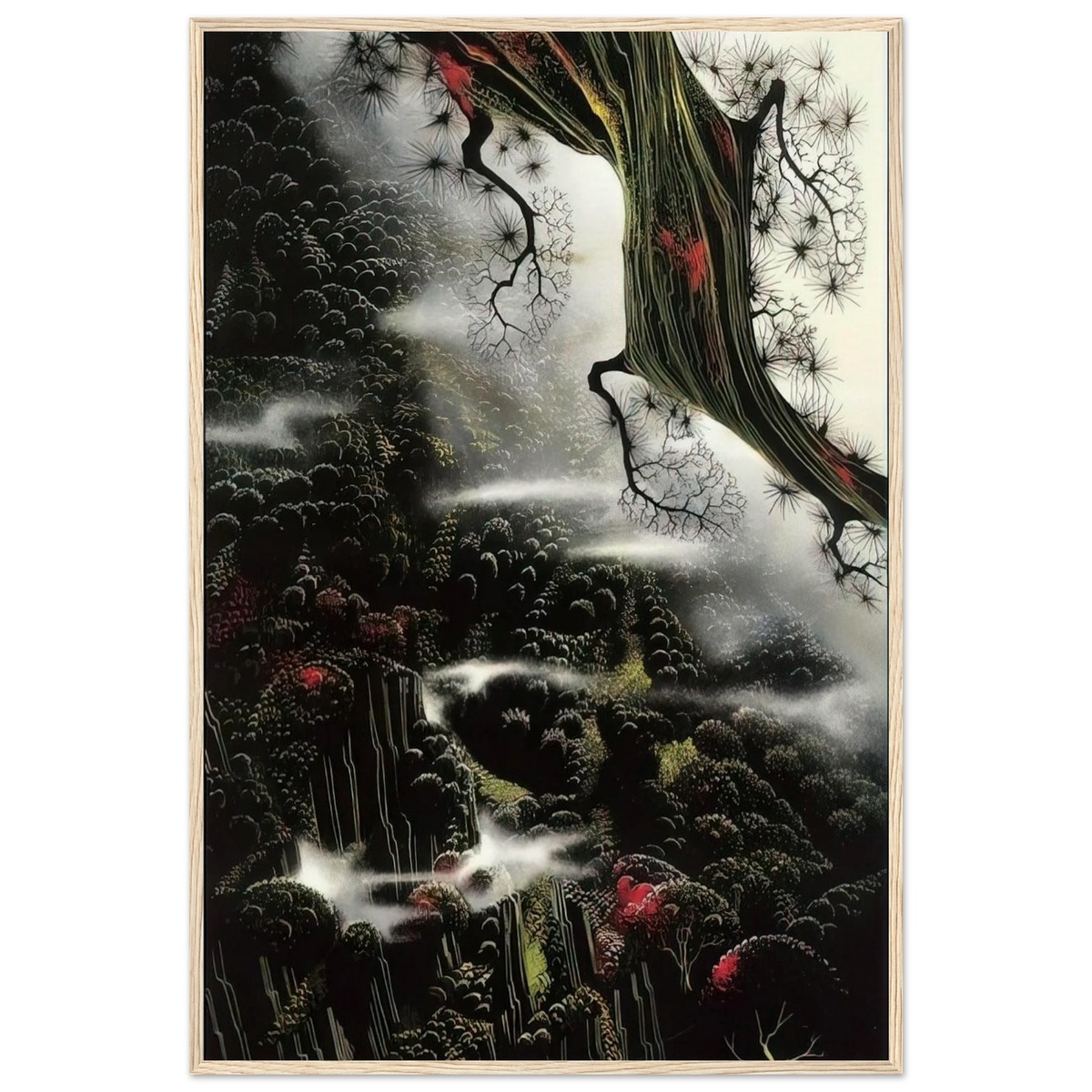 Wisps of Fog and Branch Framed Poster | Eyvind Earle Framed Prints Wall Art | Eyvind Earle Prints